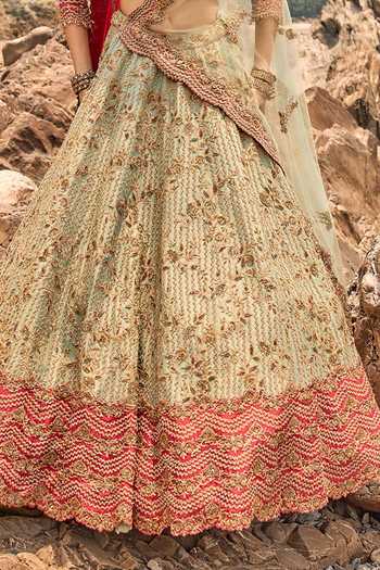 Buy Nitika Gujral Green Silk, Net Sweetheart Neck Misty Sage Lehenga Set Online at Aza Fashions Buy_Nitika Gujral_Green Silk, Net Sweetheart Neck Misty Sage Lehenga Set _Online_at_Aza_Fashions