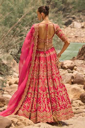Nitika Gujral Fuschia Bloom Bridal Lehenga Set 