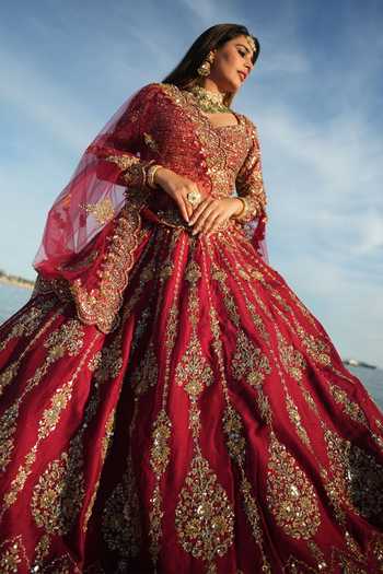 Nitika Gujral Crimson Heritage Bridal Lehenga Set 