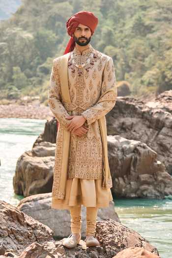 Nitika Gujral Twill Matka Sherwani Set