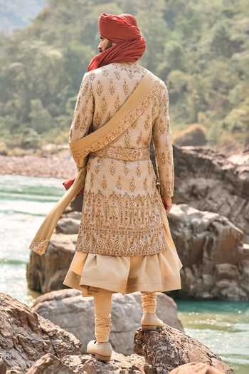 Nitika Gujral Twill Matka Sherwani Set