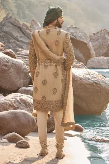 Nitika Gujral Olive Royale Sherwani Set