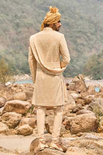 Nitika Gujral Soft Peach Legacy Sherwani Set 
