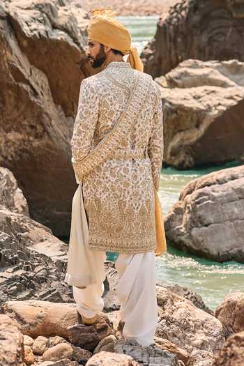 Nitika Gujral Floral Embroidered Sherwani Set