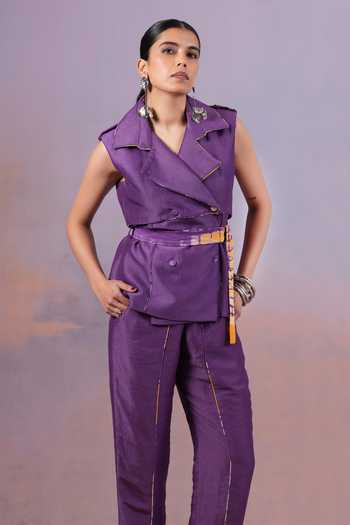 Ananya Agrawal Label Jamun Short Trench Coat 