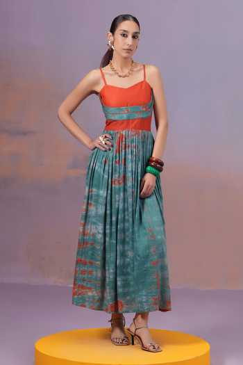 Ananya Agrawal Label Rangmaya Shibori Hand Dyed Dress 