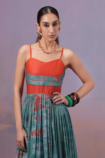 Buy Ananya Agrawal Label Blue Silk, Linen, Denim Sweetheart Neck Rangmaya Shibori Hand Dyed Dress Online at Aza Fashions Buy_Ananya Agrawal Label_Blue Silk, Linen, Denim Sweetheart Neck Rangmaya Shibori Hand Dyed Dress _Online_at_Aza_Fashions