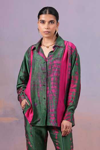Ananya Agrawal Label Rangrezi Shibori Dyed Shirt 