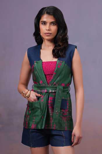 Ananya Agrawal Label Rangrezi Shibori Hand Dyed Jacket 