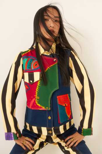 Ananya Agrawal Label Forest Mosaic Print Jacket 