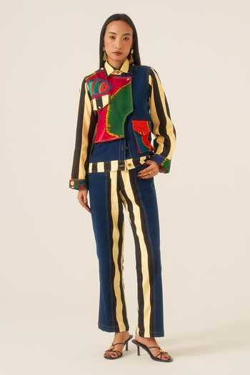 Ananya Agrawal Label Forest Mosaic Print Jacket & Trouser Set 