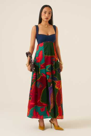 Ananya Agrawal Label Forest Mosaic Print Maxi Dress 