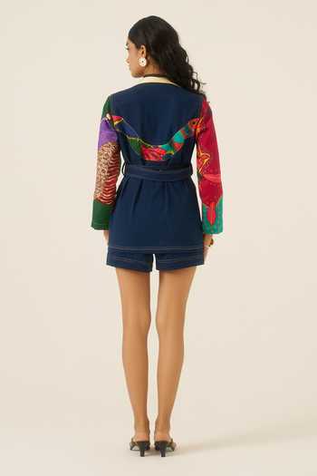Ananya Agrawal Label Forest Mosaic Print Safari Jacket 