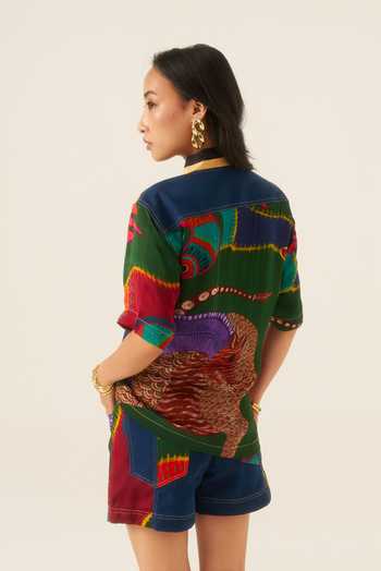 Ananya Agrawal Label Forest Mosaic Print Shirt 