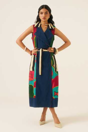 Ananya Agrawal Label Forest Mosaic Print Trench Coat 