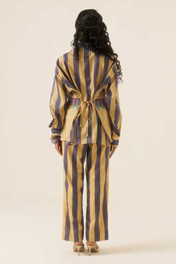Ananya Agrawal Label Jungle Swing Print Chanderi Shirt 