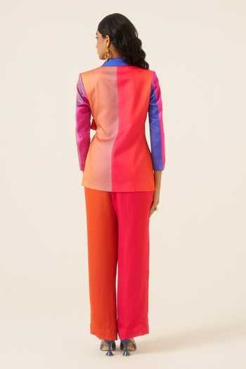 Ananya Agrawal Label Midnight Print Wrap Blazer 