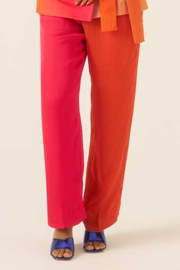 Shop Ananya Agrawal Label Multi Color Organza, Satin Midnight Print Wrap Blazer And Trouser Set Online at Aza Fashions Shop_Ananya Agrawal Label_Multi Color Organza, Satin Midnight Print Wrap Blazer And Trouser Set _Online_at_Aza_Fashions