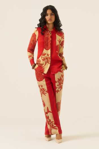Ananya Agrawal Label Mythical Print Shirt & Trouser Co-Ord Set 