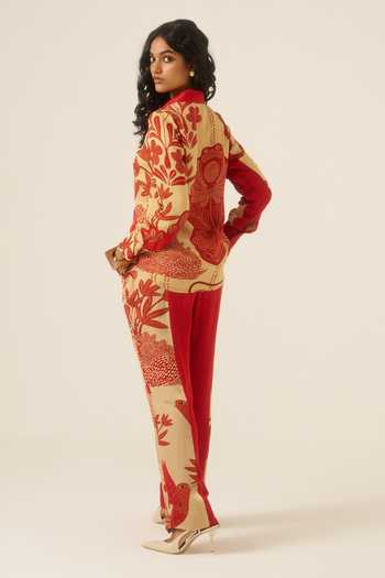 Ananya Agrawal Label Mythical Print Shirt & Trouser Co-Ord Set 