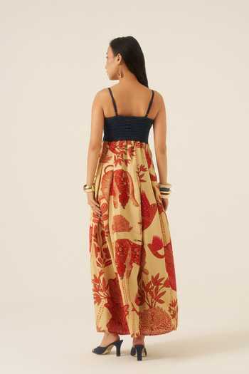 Ananya Agrawal Label Mythical Print Maxi Dress 