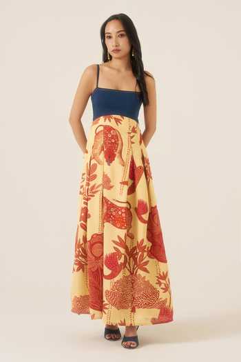Ananya Agrawal Label Mythical Print Maxi Dress 