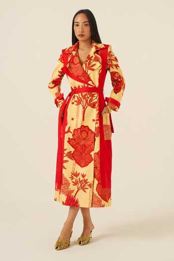 Ananya Agrawal Label Mythical Print Trench Dress 