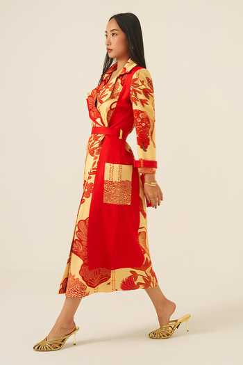 Ananya Agrawal Label Mythical Print Trench Dress 