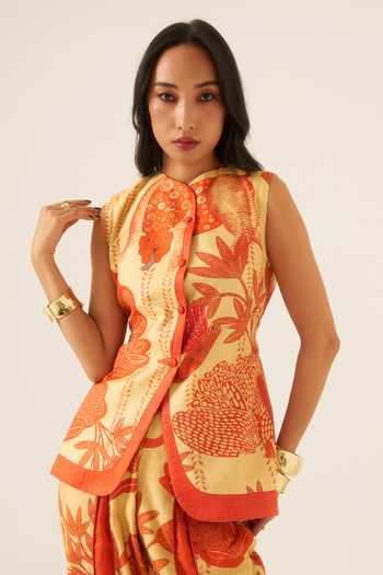Ananya Agrawal Label Mythical Print Vest 