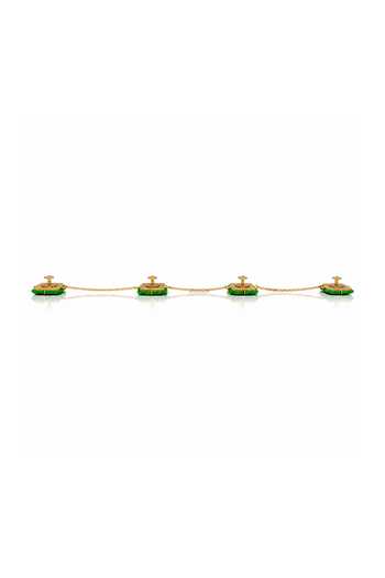 Joules by Radhika_Gold Nirvani Embellished 4 Pcs Buttons With Chain _Online_at_Aza_Fashions