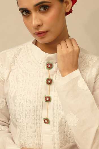 Joules by Radhika Nirvani Embellished 4 Pcs Buttons With Chain 