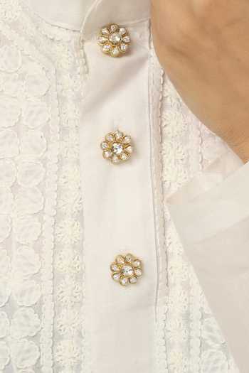Buy_Joules by Radhika_Gold Sayoni Embellished Buttons - Set Of 4 _Online_at_Aza_Fashions