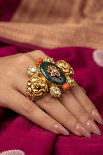 Joules by Radhika Gold Plated Zavira Embellished Ring Online at Aza Fashions Joules by Radhika_Gold Plated Zavira Embellished Ring _Online_at_Aza_Fashions