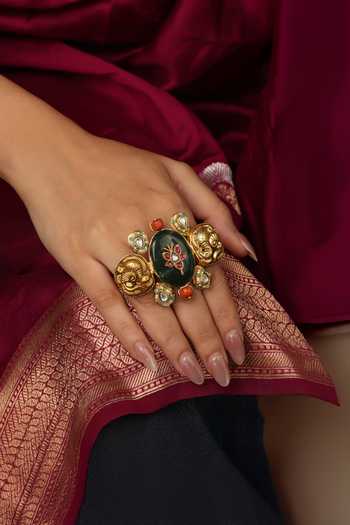 Buy Joules by Radhika Gold Plated Zavira Embellished Ring Online at Aza Fashions Buy_Joules by Radhika_Gold Plated Zavira Embellished Ring _Online_at_Aza_Fashions