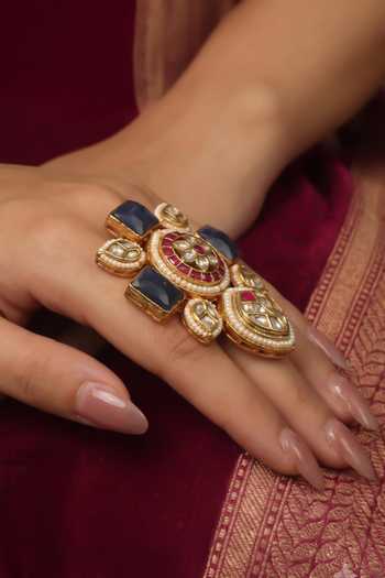 Joules by Radhika Multi Color Navya Embellished Ring Online at Aza Fashions Joules by Radhika_Multi Color Navya Embellished Ring _Online_at_Aza_Fashions