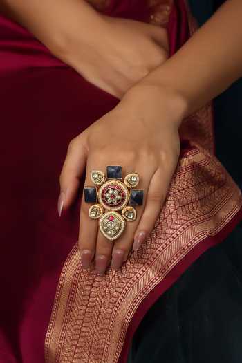 Buy Joules by Radhika Multi Color Navya Embellished Ring Online at Aza Fashions Buy_Joules by Radhika_Multi Color Navya Embellished Ring _Online_at_Aza_Fashions