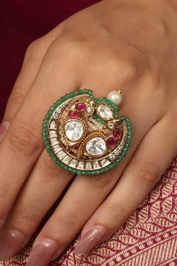 Joules by Radhika Multi Color Saanvi Embellished Ring Online at Aza Fashions Joules by Radhika_Multi Color Saanvi Embellished Ring _Online_at_Aza_Fashions