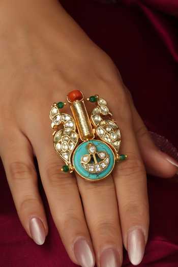 Joules by Radhika Multi Color Reyana Embellished Ring Online at Aza Fashions Joules by Radhika_Multi Color Reyana Embellished Ring _Online_at_Aza_Fashions