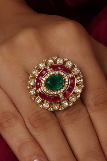 Joules by Radhika Multi Color Zaina Embellished Ring Online at Aza Fashions Joules by Radhika_Multi Color Zaina Embellished Ring _Online_at_Aza_Fashions