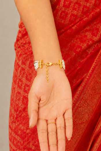 Shop Joules By Radhika Gold Plated Zavira Embellished Hathphool - Single Pc at Aza Fashions Shop_Joules By Radhika_Gold Plated Zavira Embellished Hathphool - Single Pc _at_Aza_Fashions