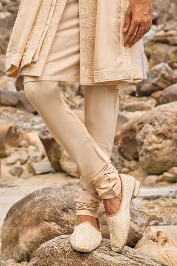 Shop Nitika Gujral Peach Silk, Cotton Soft Legacy Sherwani Set Online at Aza Fashions Shop_Nitika Gujral_Peach Silk, Cotton Soft Legacy Sherwani Set _Online_at_Aza_Fashions