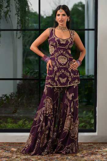 Mahima Mahajan Iqra Embroidered Kurta Sharara Set 