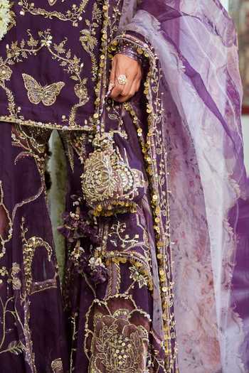 Mahima Mahajan Purple Silk Organza Square Neck, Yes Iqra Embroidered Kurta Sharara Set at Aza Fashions Mahima Mahajan_Purple Silk Organza Square Neck, Yes Iqra Embroidered Kurta Sharara Set _at_Aza_Fashions