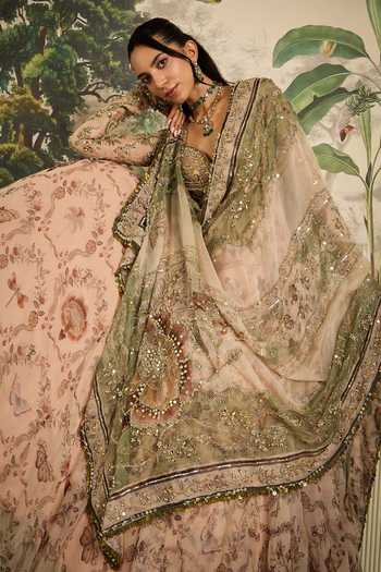 Buy Mahima Mahajan Beige Silk Organza Sweetheart Neck Lina Embroidered Anarkali With Dupatta Buy_Mahima Mahajan_Beige Silk Organza Sweetheart Neck Lina Embroidered Anarkali With Dupatta