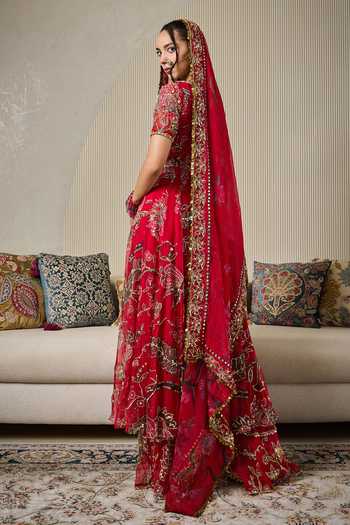 Mahima Mahajan Marwa Embroidered Anarkali Sharara Set 