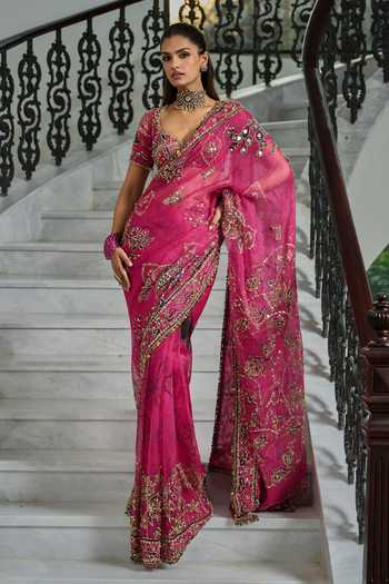 Mahima Mahajan Reem Embroidered Saree With Blouse 
