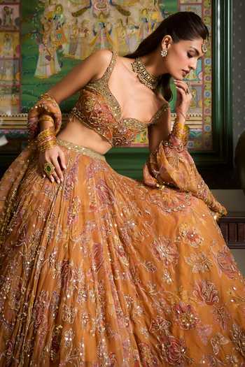 Buy Mahima Mahajan Yellow Silk Organza Sweetheart Neck Rudra Embroidered Lehenga Set Online at Aza Fashions Buy_Mahima Mahajan_Yellow Silk Organza Sweetheart Neck Rudra Embroidered Lehenga Set _Online_at_Aza_Fashions
