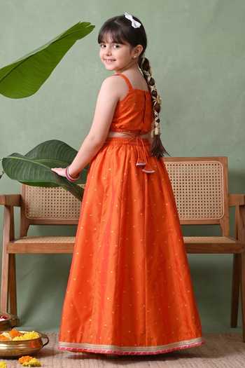 Petite Pomme Geometric Woven Lehenga Set