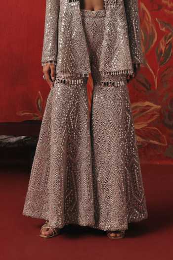 Buy Twenty Nine Silver Net Mirror Work Sharara Online at Aza Fashions Buy_Twenty Nine_Silver Net Mirror Work Sharara _Online_at_Aza_Fashions