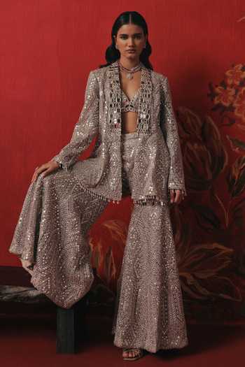 Shop Twenty Nine Silver Net Mirror Work Sharara Online at Aza Fashions Shop_Twenty Nine_Silver Net Mirror Work Sharara _Online_at_Aza_Fashions